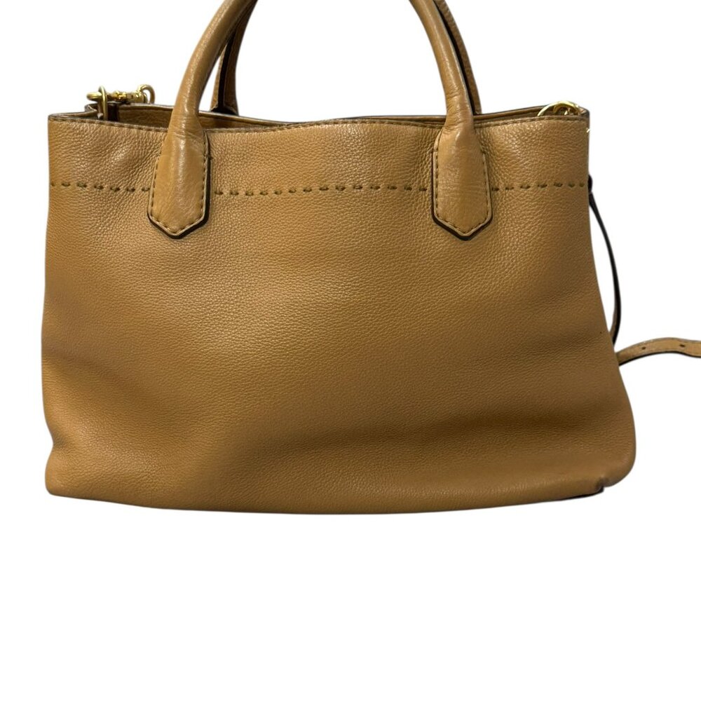 Tory Burch McGraw Triple Compartment Leather Satchel - Tiramisu - Picture 11 of 17